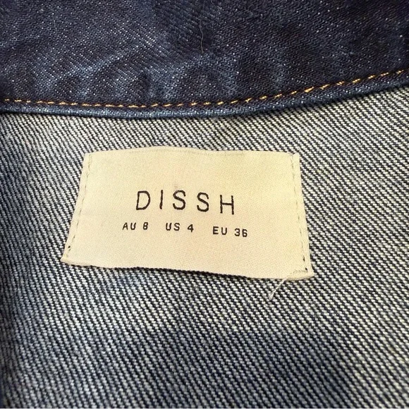 DISSH Felix Denim Shirt Jacket Oversized Short Sleeve Blue Womens Size 4 - Picture 4 of 15